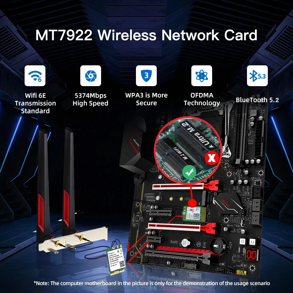 Wifi6e mt7922 bluetooth 5.2 беспроводной адаптер 2 - Фотография_2