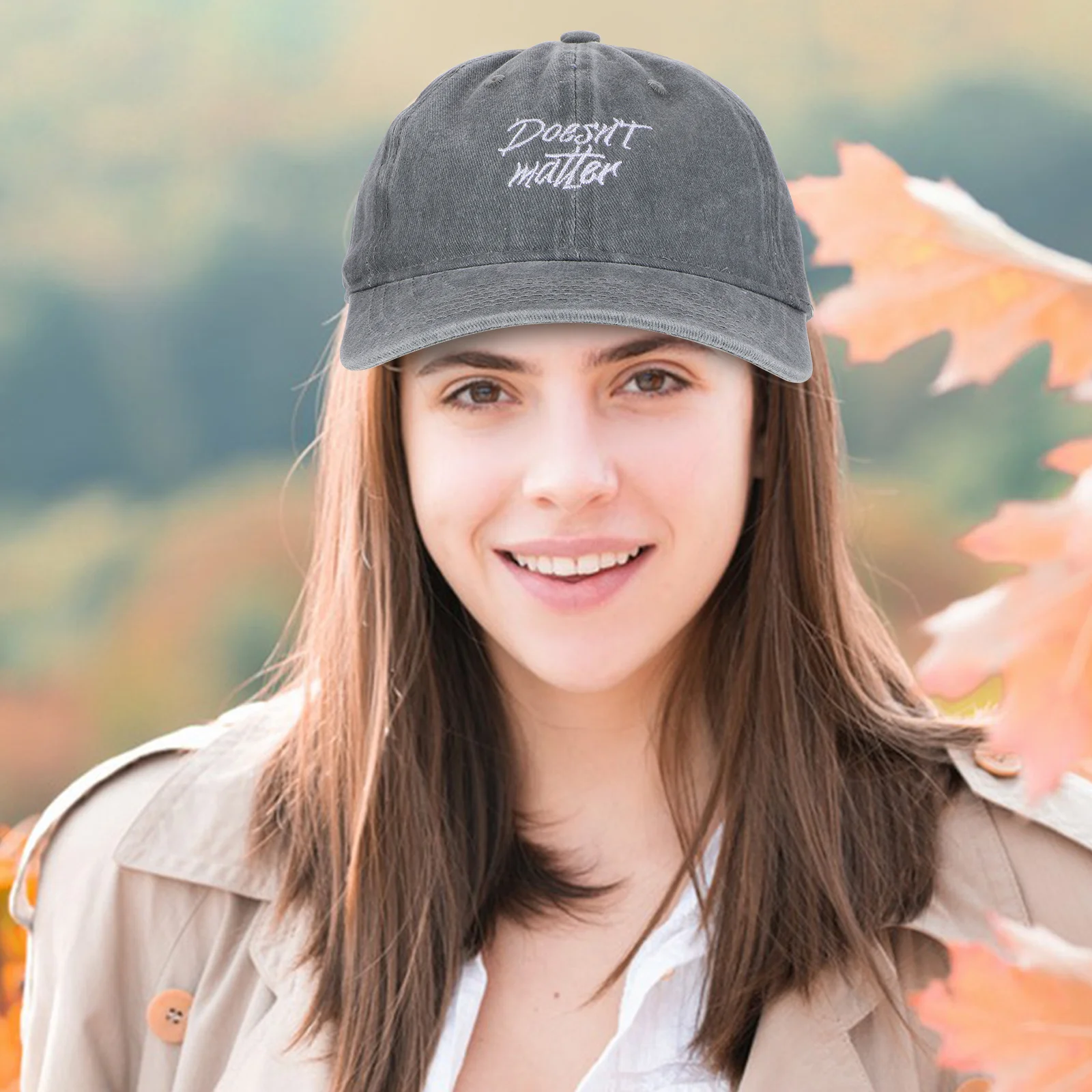 Винтажная потертая бейсболка с регулируемой застежкой - Фотография_2