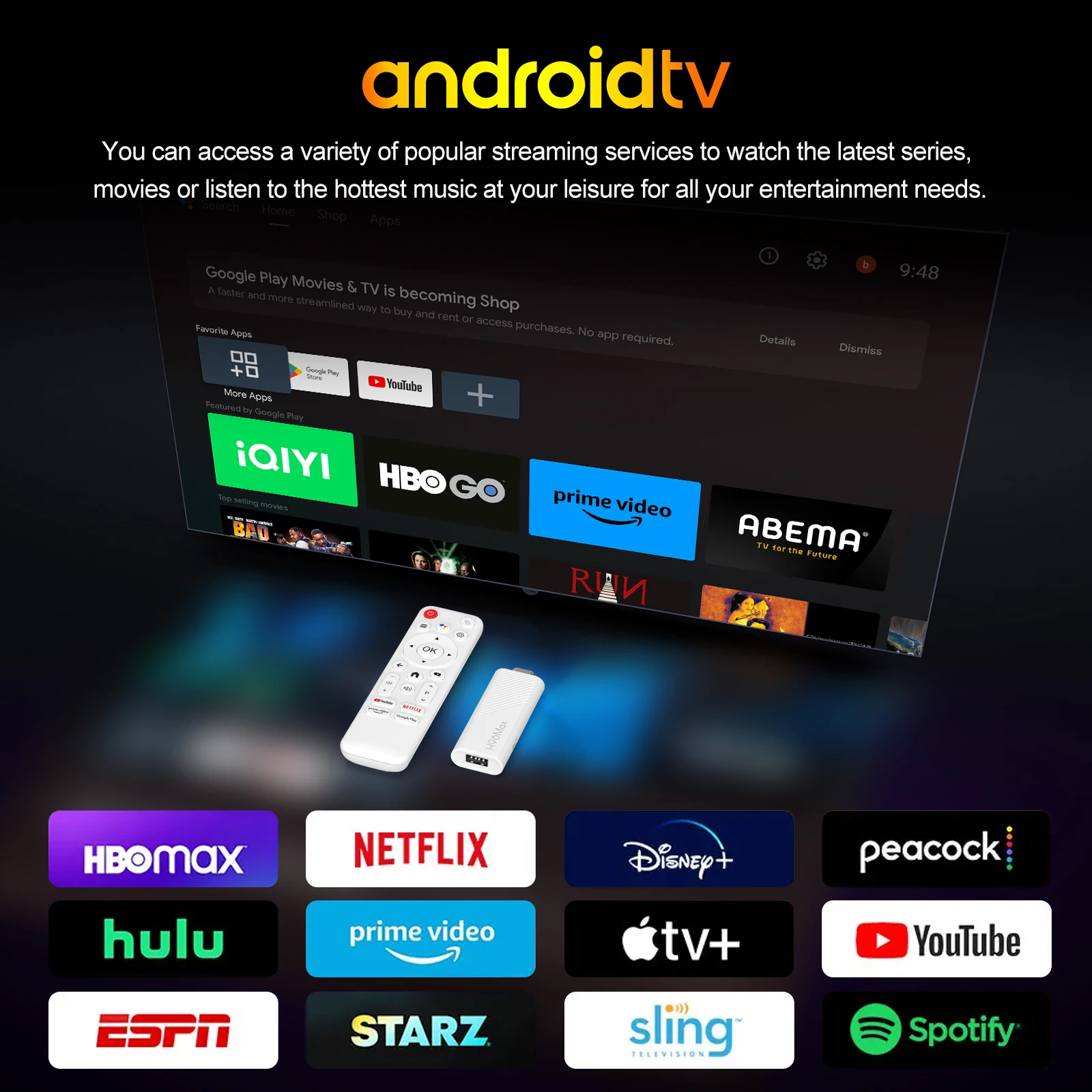 H96 max h313 mini smart tv stick 4k hd android14 quad core wifi6 bt5 - Фотография_3