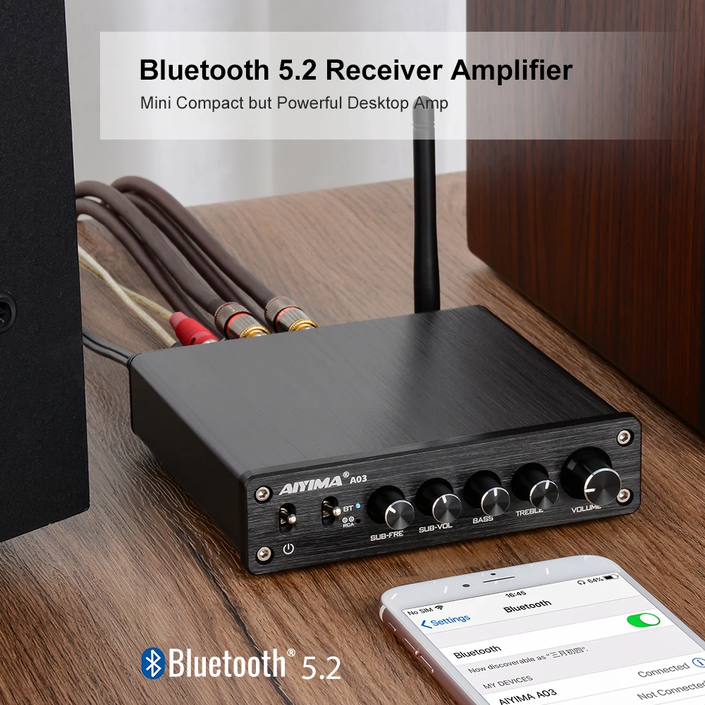 Aiyima tpa3116 сабвуфер bluetooth усилитель hifi tpa3116d2 2 - Фотография_4