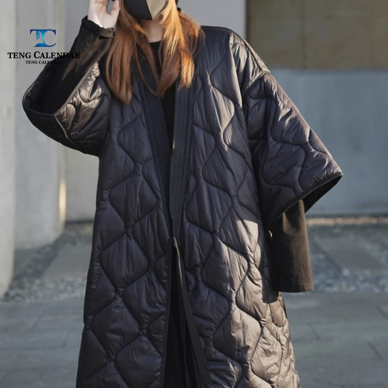 Хлопковая куртка в стиле ретро с ромбовидной строчкой - Фотография_4