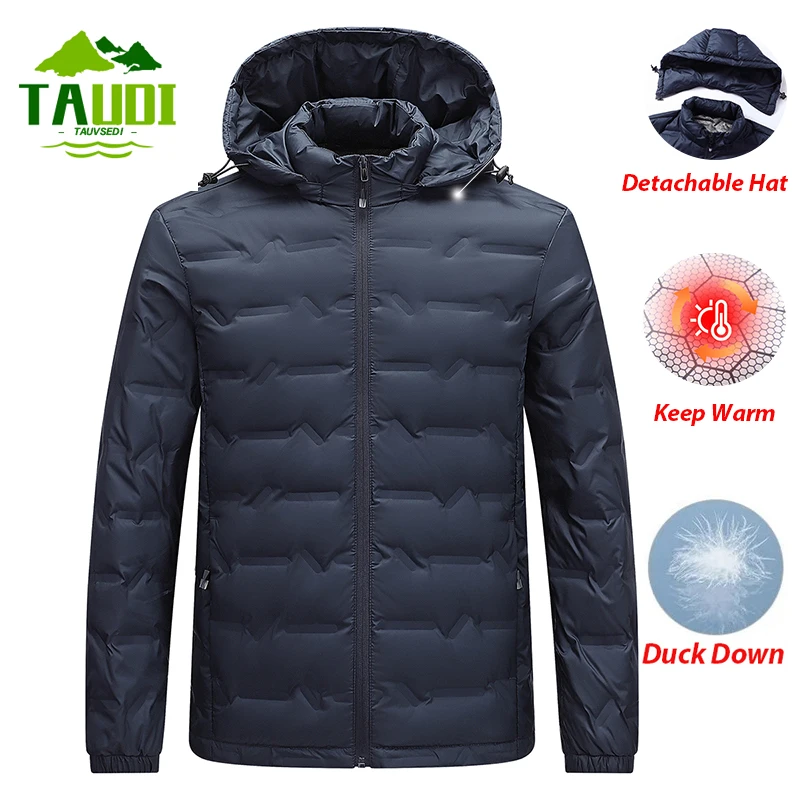 Зимняя мужская теплая куртка на утином пуху