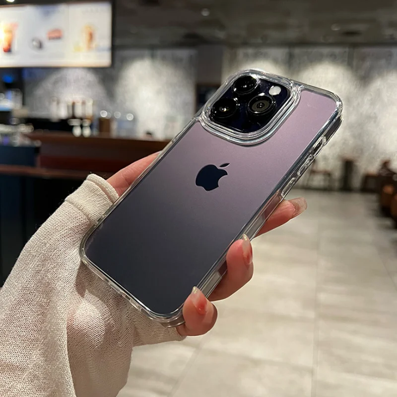 Прозрачный противоударный жесткий акриловый чехол для iphone 16 - Фотография_2