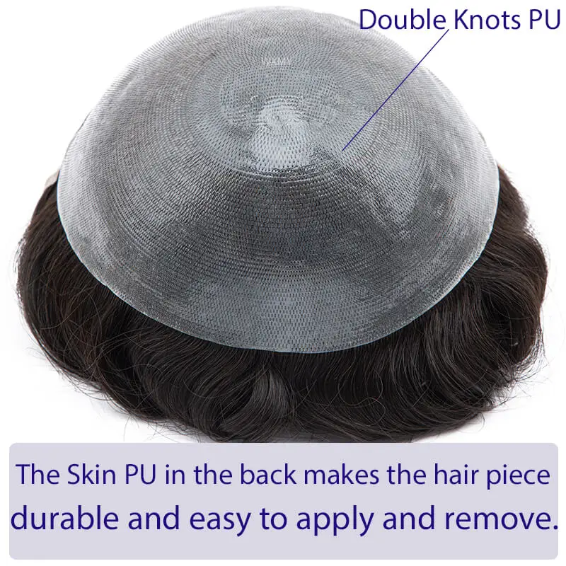 Мужской парик bio-toupee с двойным узлом - Фотография_4