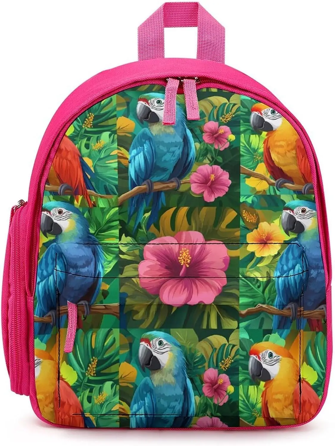 Дорожный рюкзак для ноутбука с попугаем и гибискусом