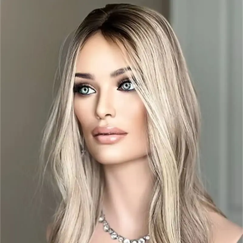 Ombre пепельно-русый hd парик фронта - Фотография_4