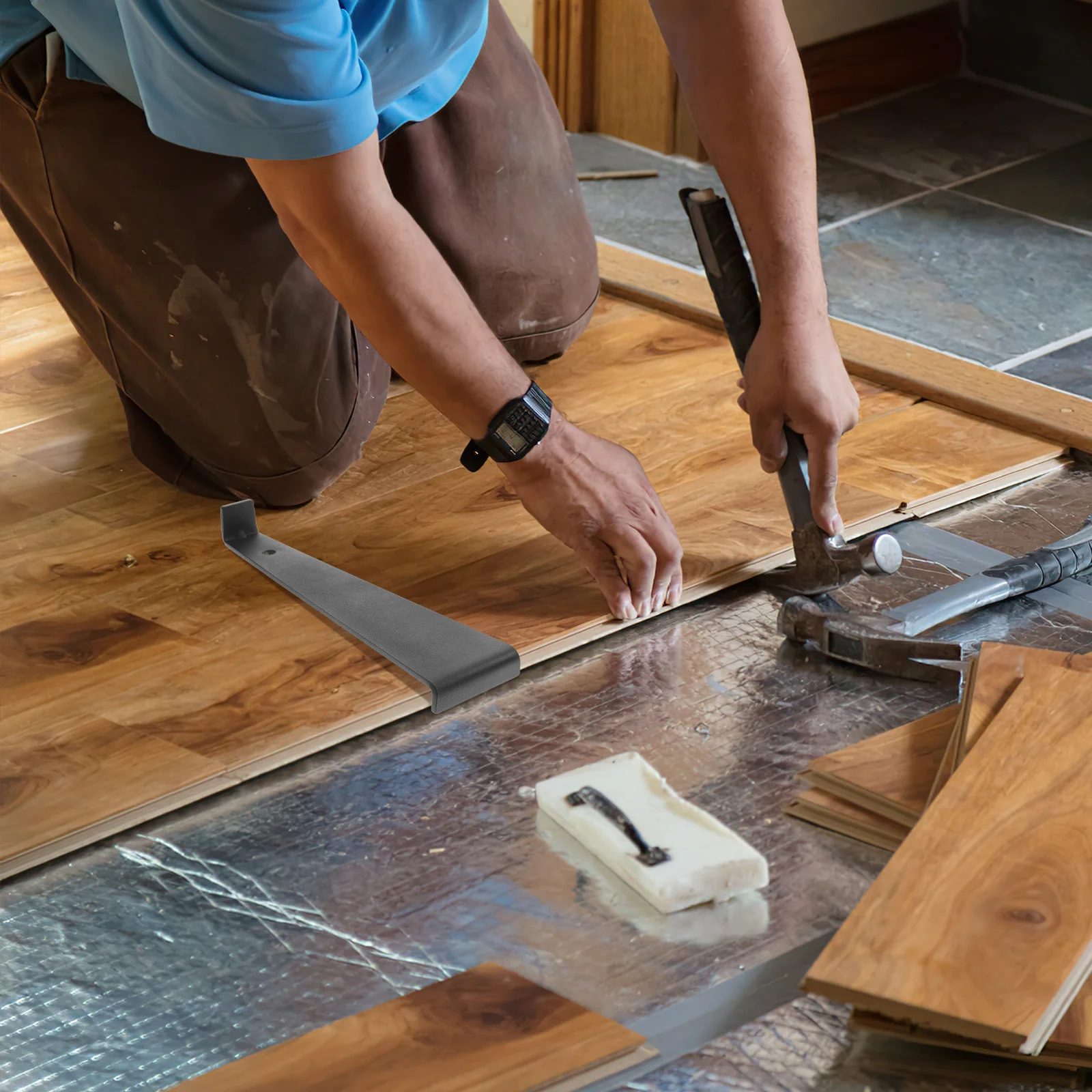 Установка пола # стальной деревянный пол