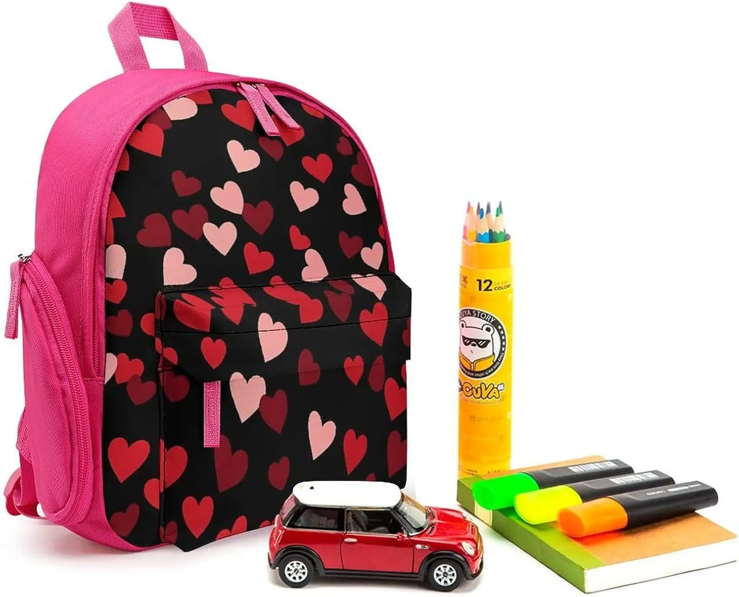 Красный рюкзак для ноутбука love hearts - Фотография_3