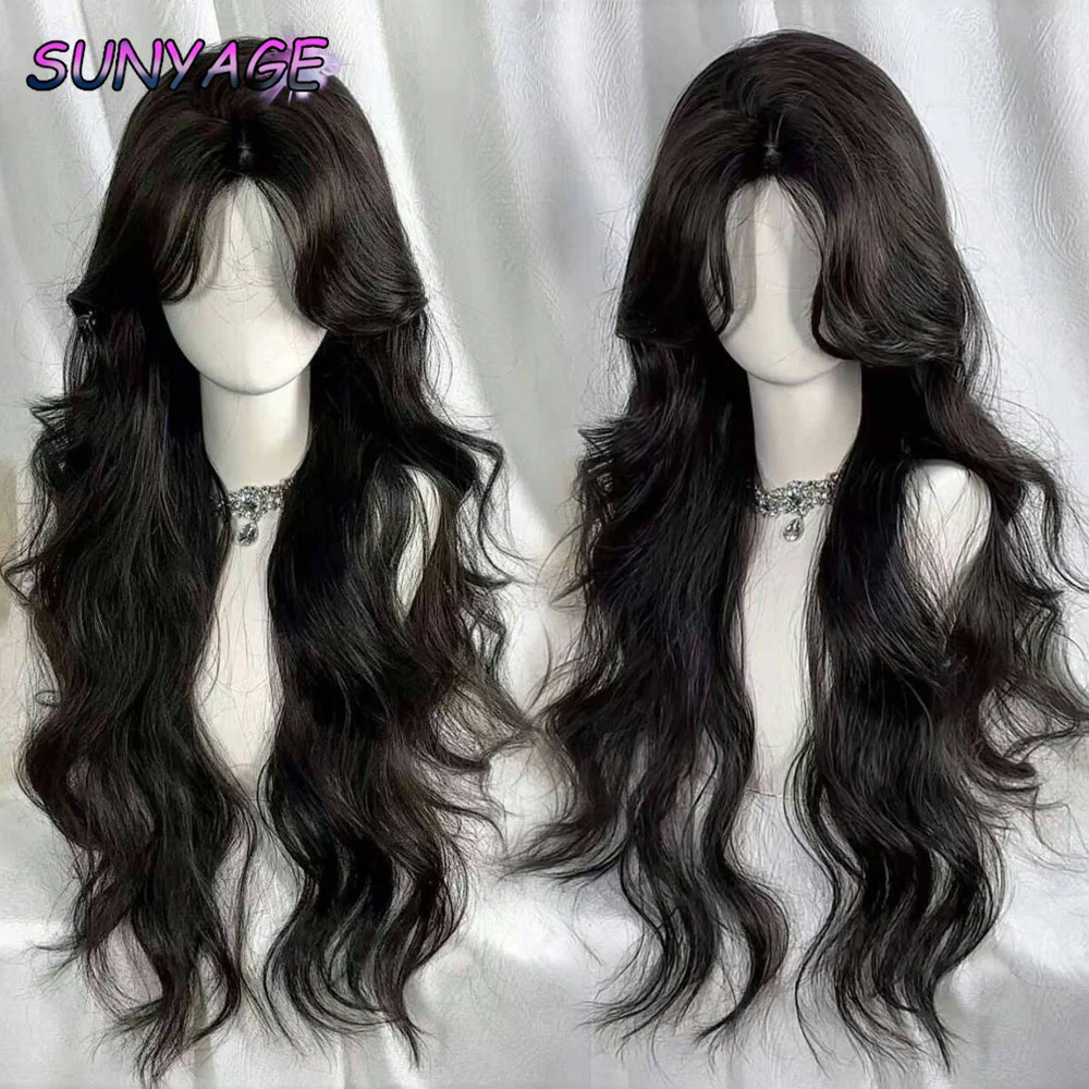 Sunyage лолита черный парик для