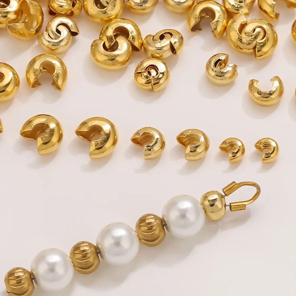 Круглые бусины из нержавеющей стали для обжима ювелирных изделий - Фотография_4