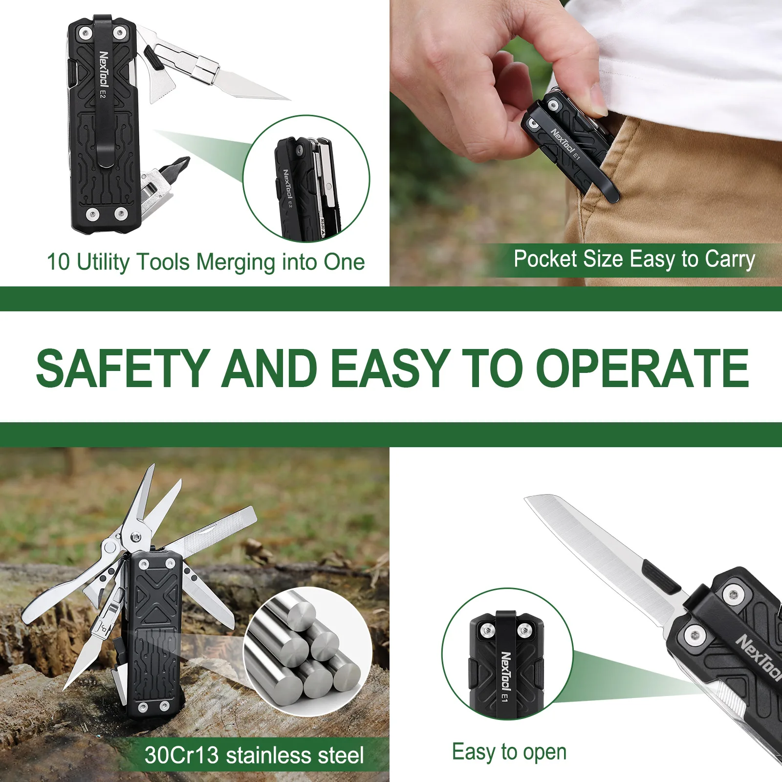 Nextool 10 в 1, карманный многофункциональный инструмент e1 - Фотография_6