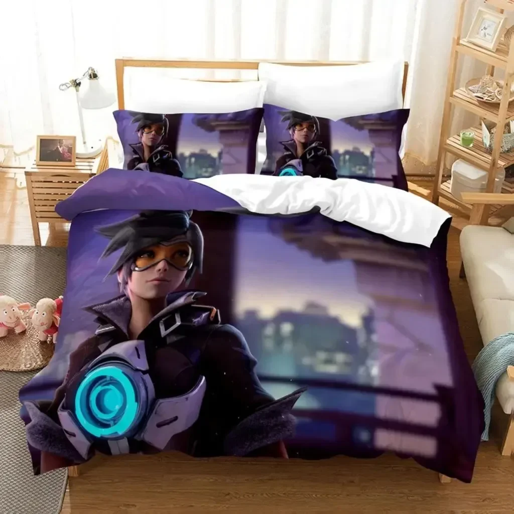 Комплект постельного белья с 3d принтом в стиле аниме overwatch widowmaker