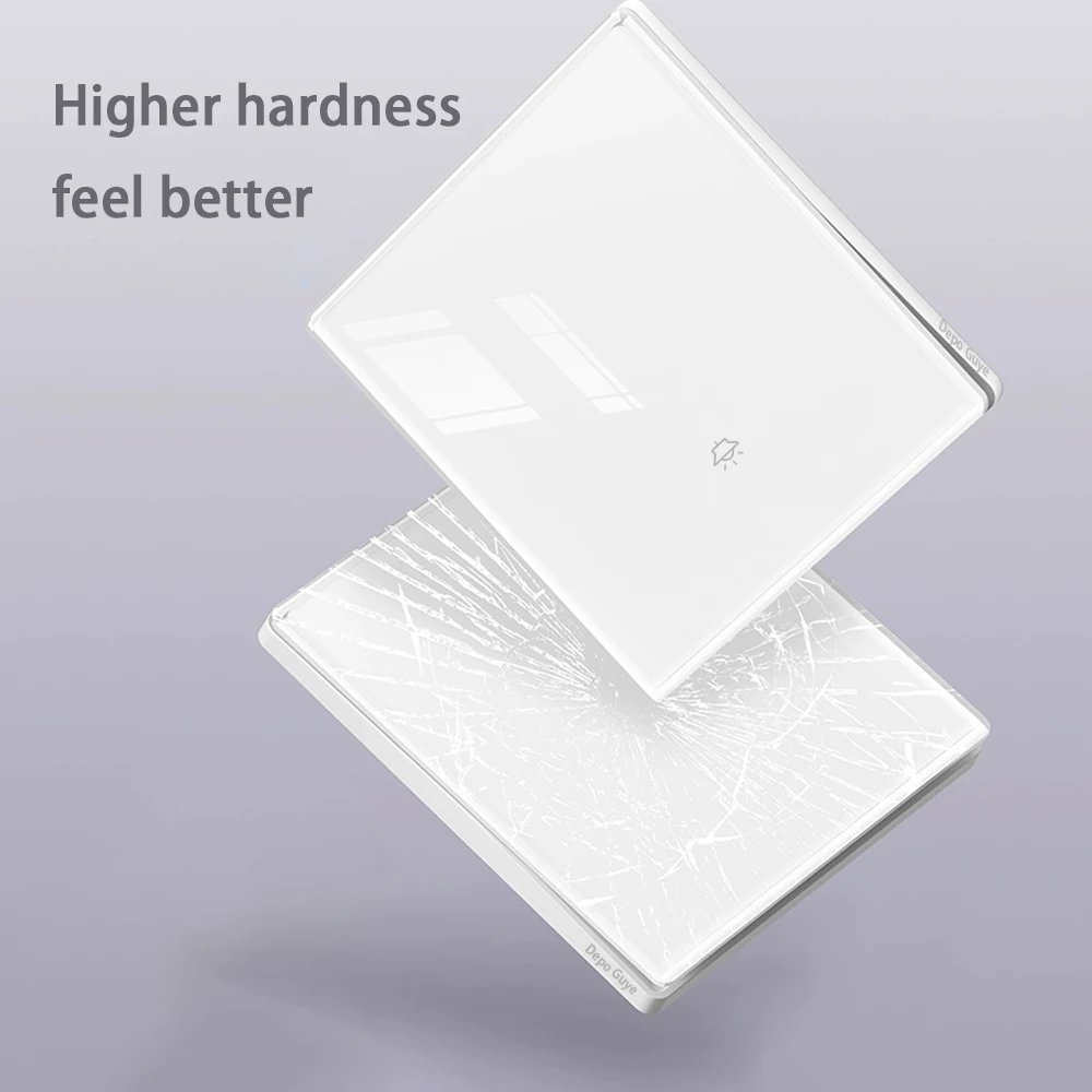 Белый стеклянный настенный кнопочный - Фотография_4