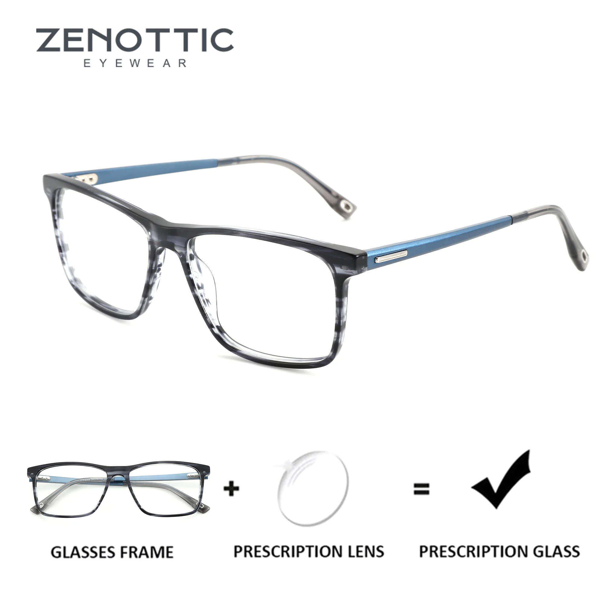Zenottic квадратные очки по рецепту в японском стиле