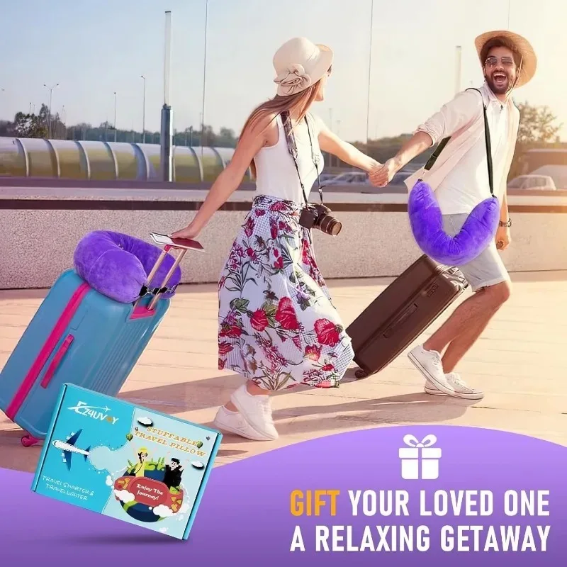 Дорожная подушка для шеи с u-образной подушкой для заполняемой одежды - Фотография_5