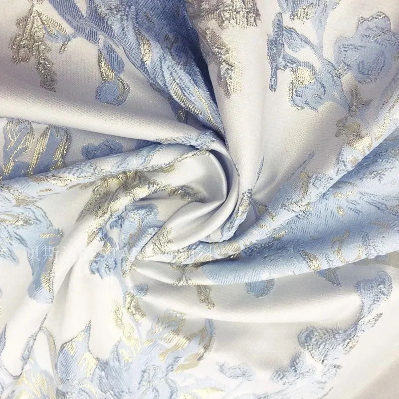 Весенне-осеннее трехмерное цветное тканое жаккардовое парчовое платье - Фотография_4