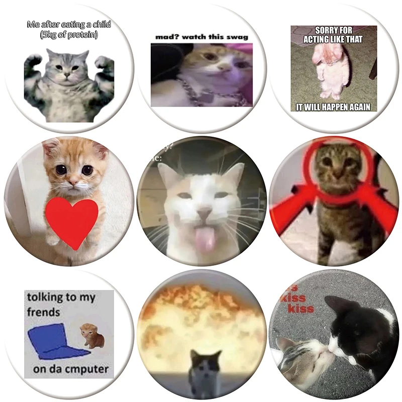 58 мм забавный кот