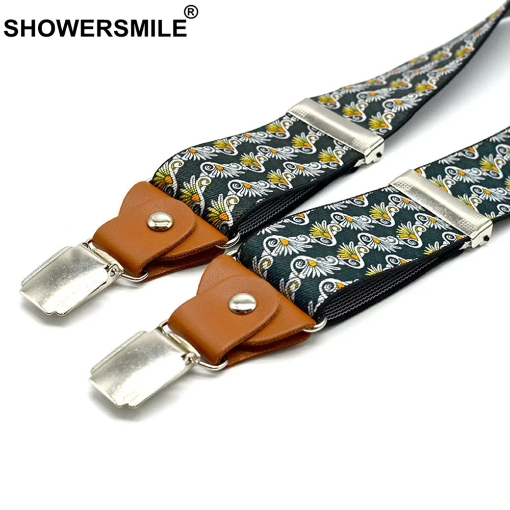 Showersmile черные подтяжки с принтом для брюк - Фотография_6