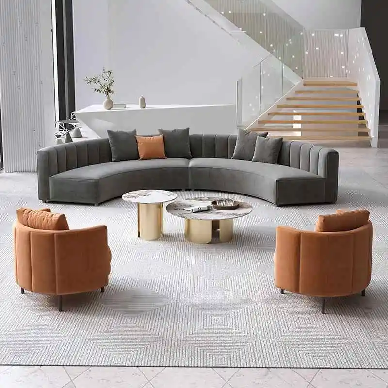 Круглый секционный диван для гостиной отеля - Фотография_5