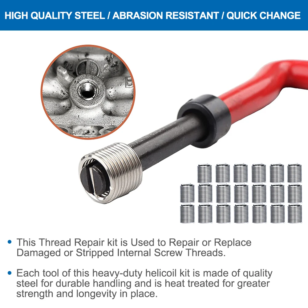 Набор для ремонта метрической резьбы m3/m4/m5/m6/m7/m8/m10/m12/m14 - Фотография_6