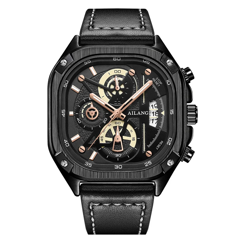 Черные кварцевые часы - Фотография_2