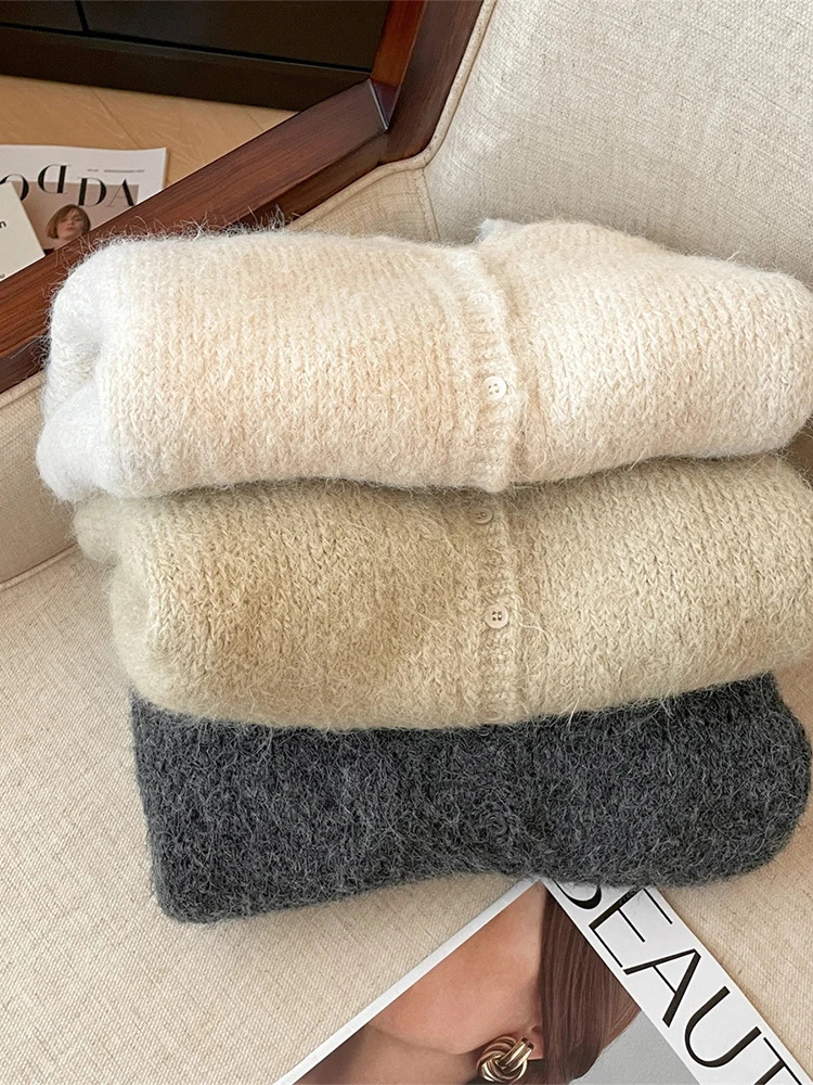 Женский бежевый кардиган - Фотография_4