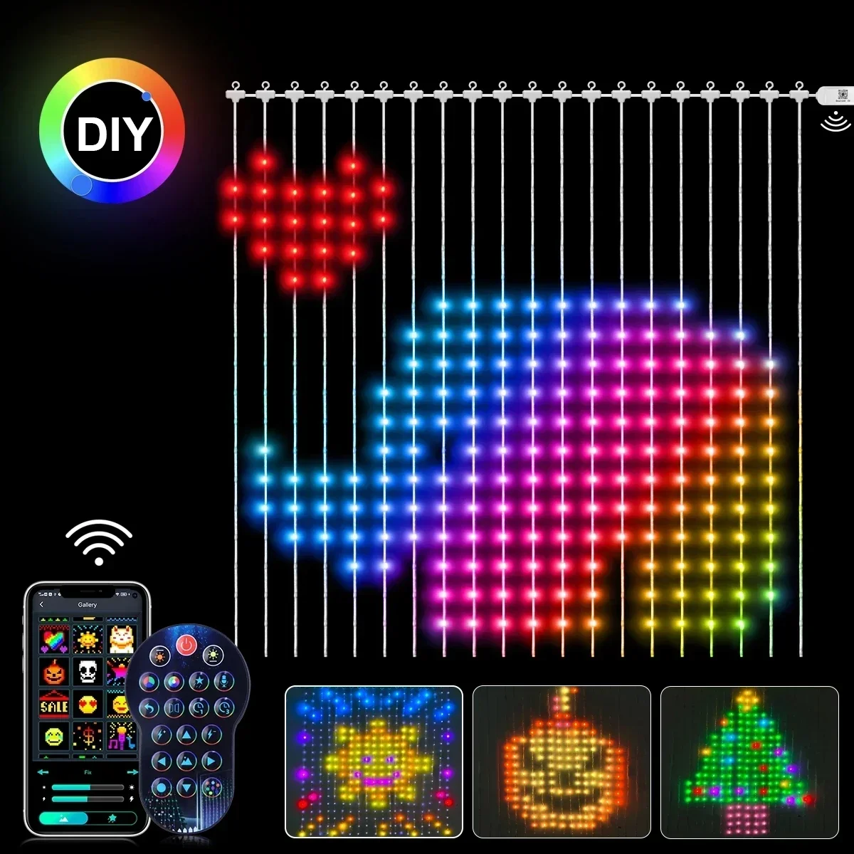 Умная светодиодная занавеска rgb fairy string light - Фотография_2