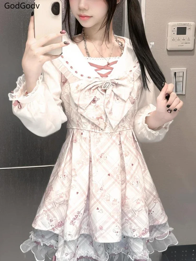 Японское милое платье в стиле лолиты в стиле каваи - Фотография_2