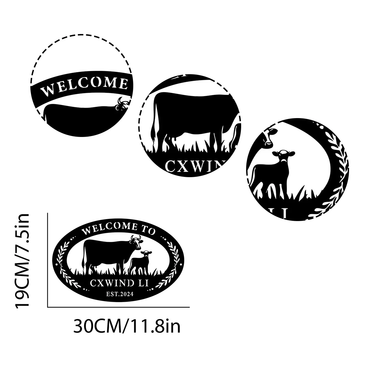 Персонализированный металлический знак коровы на заказ - Фотография_2