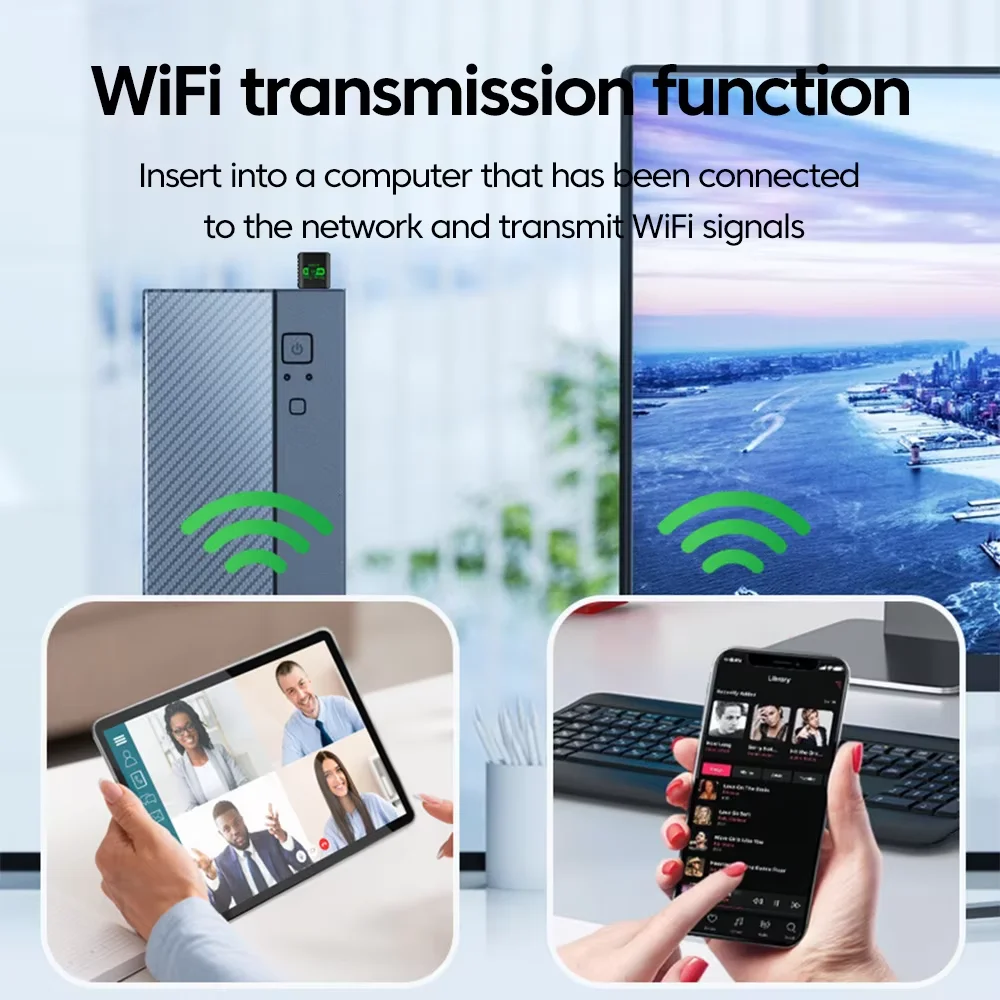 Usb wifi bluetooth 5.4 адаптер 2в1 dongle двухдиапазонный 2 - Фотография_6