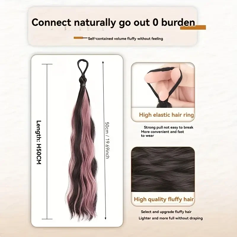 Длинные волосы, наращивание хвоста-синтетические волосы с резинкой - Фотография_3