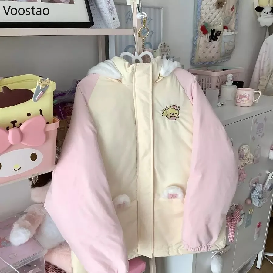 Kawaii зимние парки в стиле лолиты с мультяшной вышивкой - Фотография_2