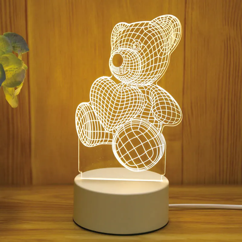 Креативный 3d маленький ночник usb ins