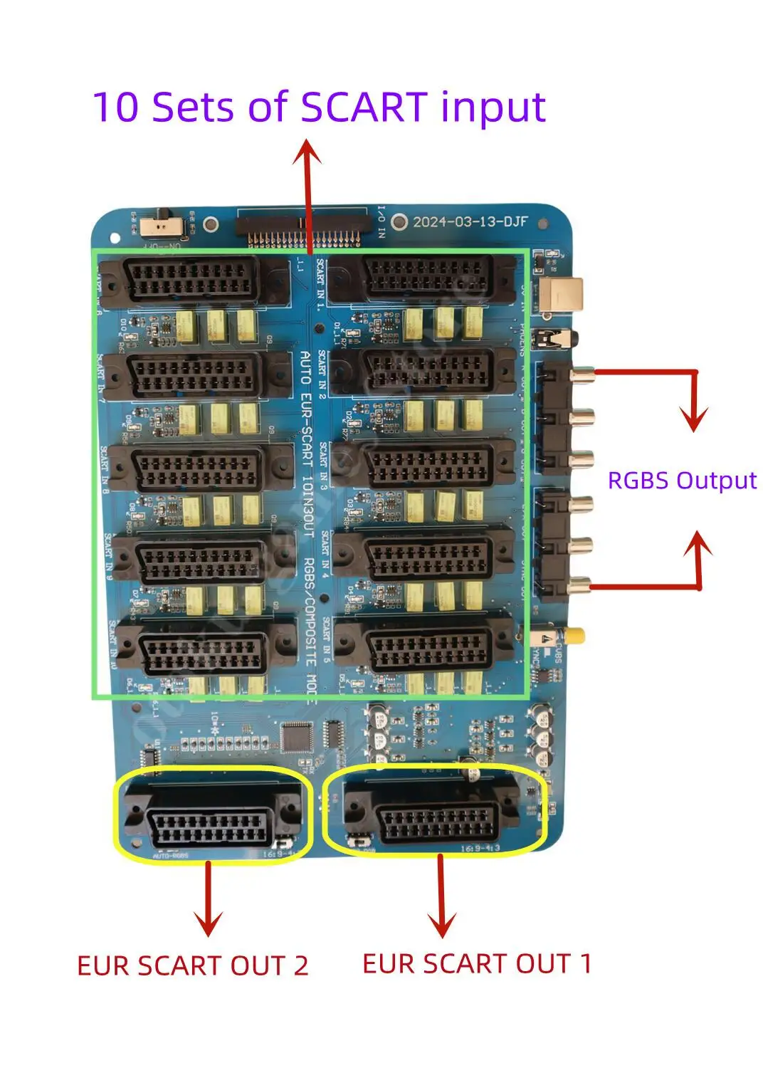 Новый распределитель scart 10 в 3 выхода eur 2 scart 1 rgbs - Фотография_2