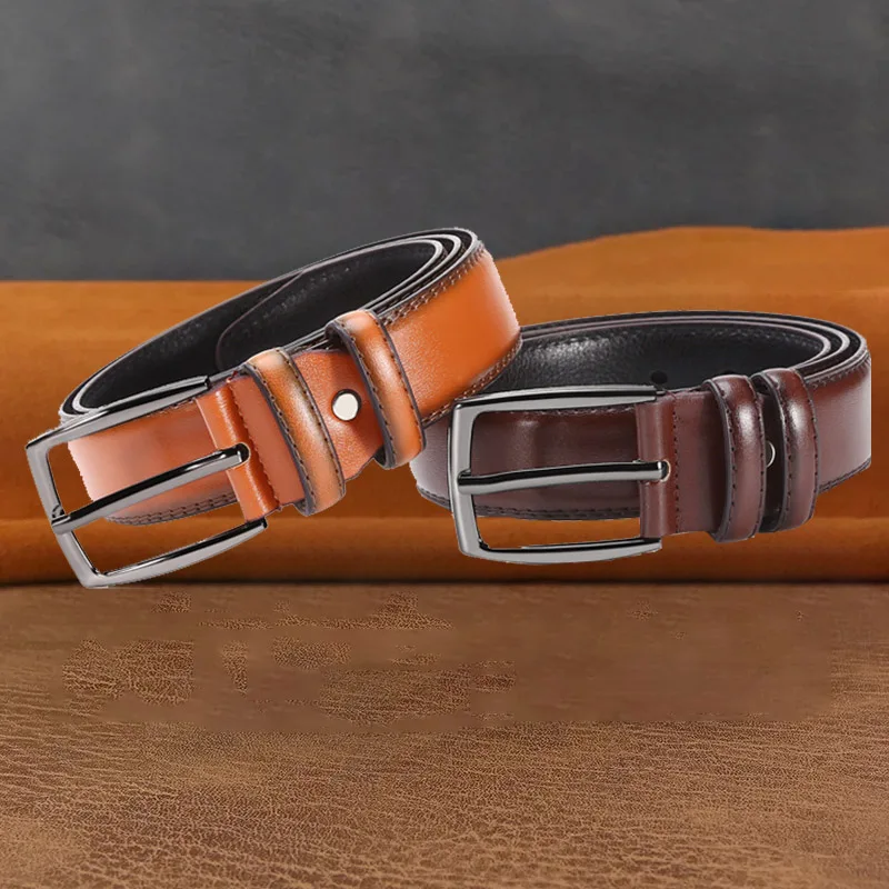 Мужской кожаный ремень с пряжкой - Фотография_4