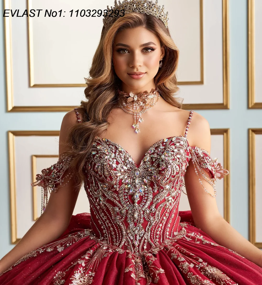 Evlast блестящее розовое платье quinceanera по индивидуальному заказу - Фотография_5