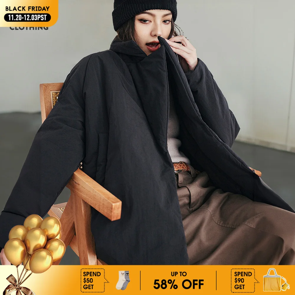 Maden женское хлопковое стёганое пальто с отложным воротником