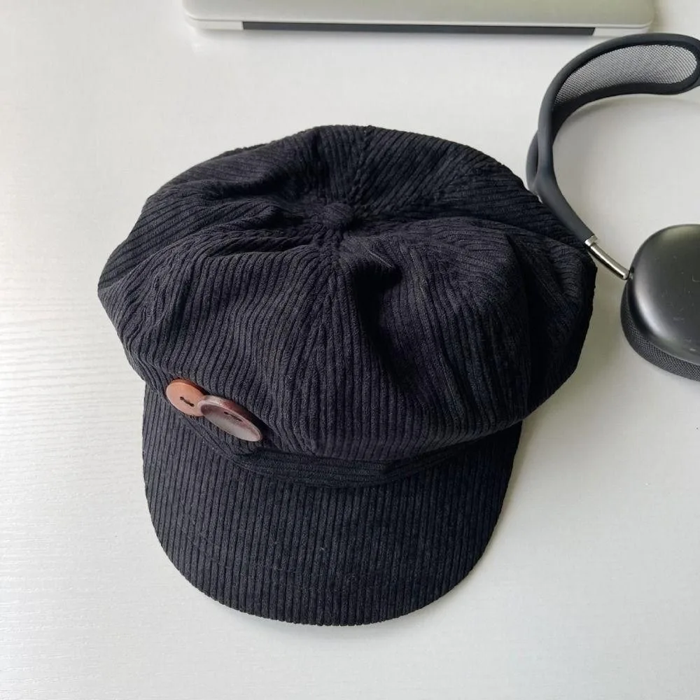 Ретро y2k берет с двойной пуговицей