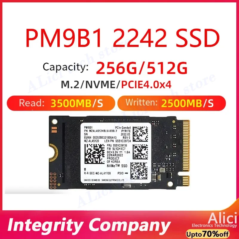Оригинальный ssd-накопитель для ноутбука samsung pm9b1 256g/512g 2242 m
