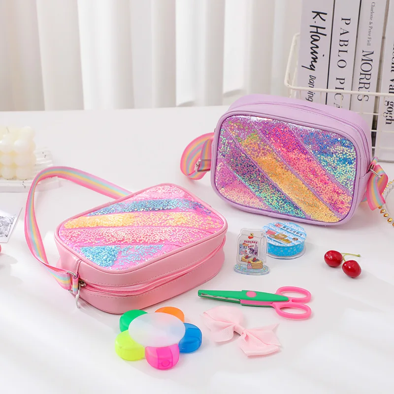 Милые красочные сумки на плечо с блестками для детей - Фотография_3