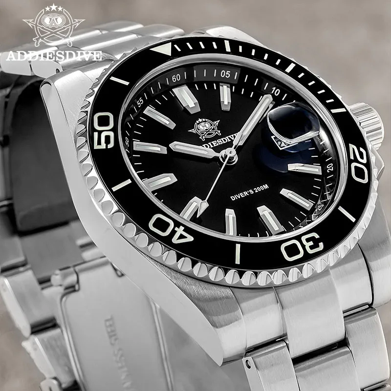 Addiesdive мужские кварцевые часы с керамическим безелем - Фотография_6