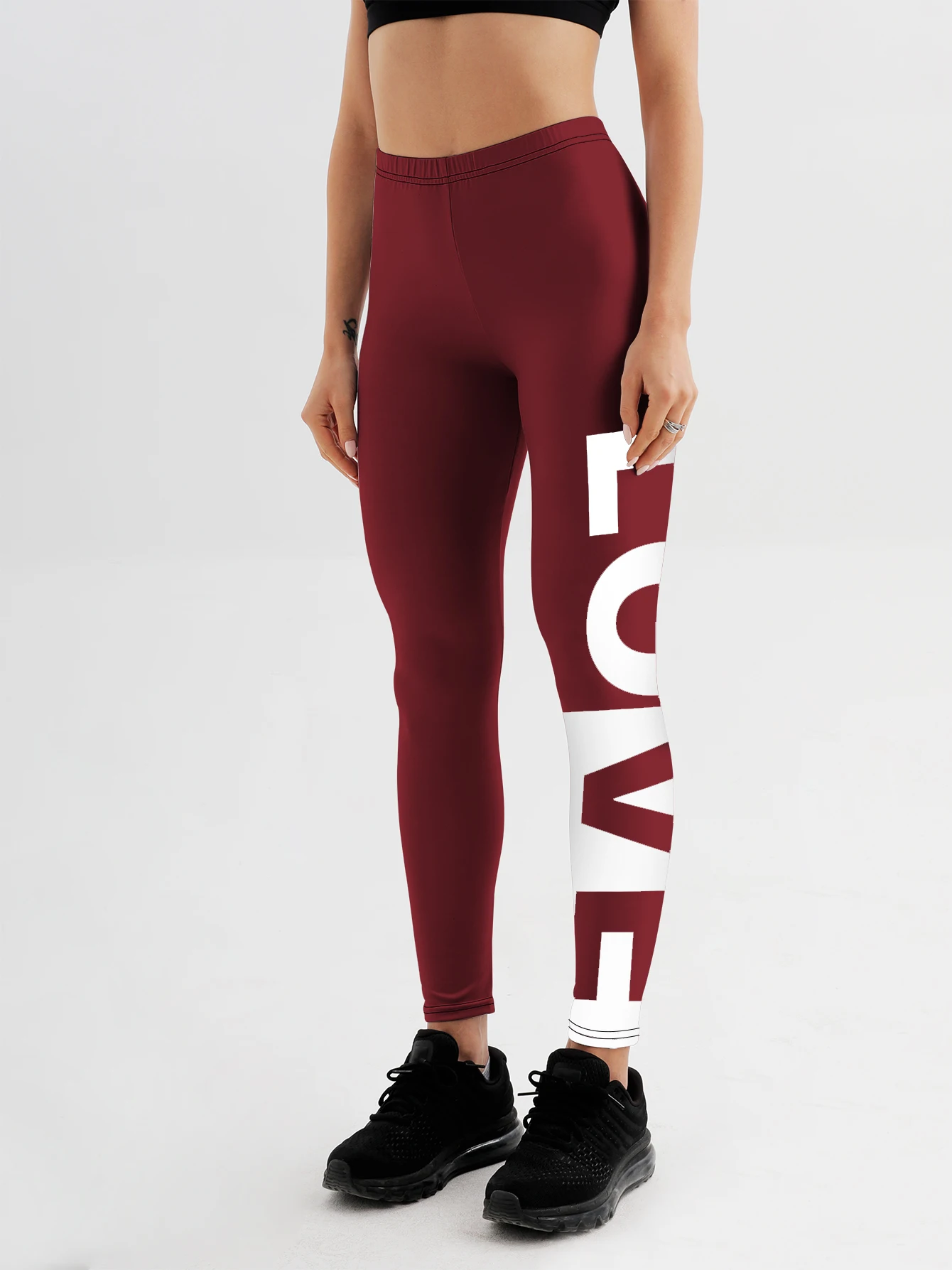 Модные женские леггинсы с 3d принтом букв love для фитнеса - Фотография_3