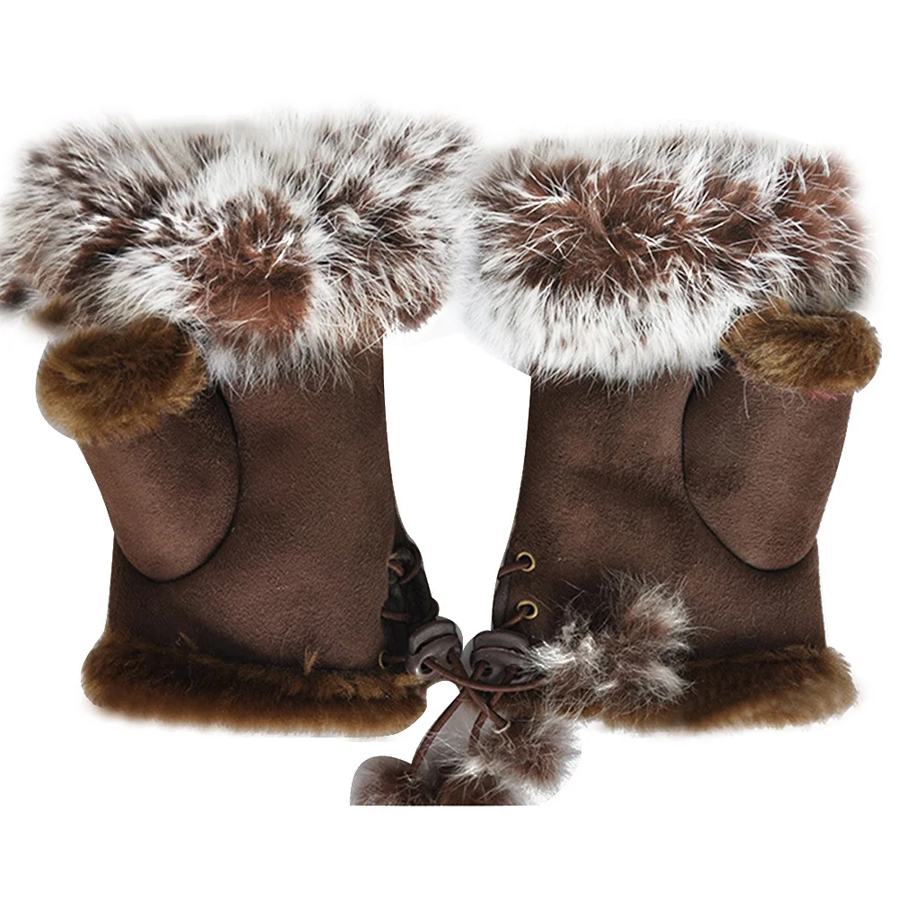 1 пара женских перчаток с полупальцами для девочек - Фотография_2