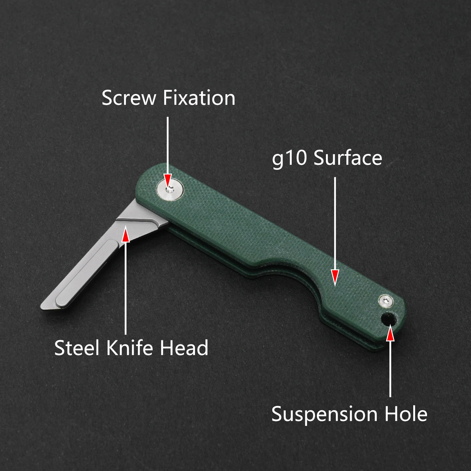 Зеленый складной нож со стальной ручкой g10 - Фотография_4