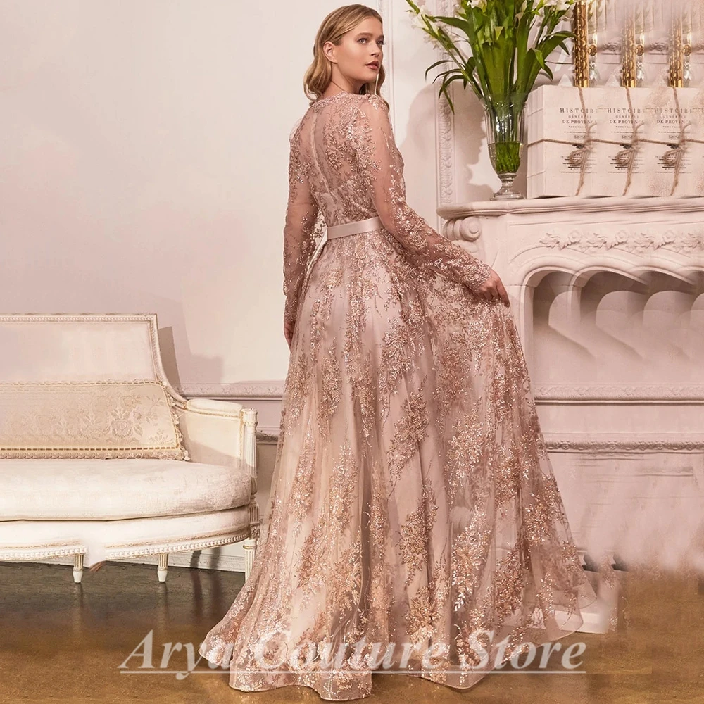 Элегантное розовое золотое платье - Фотография_5