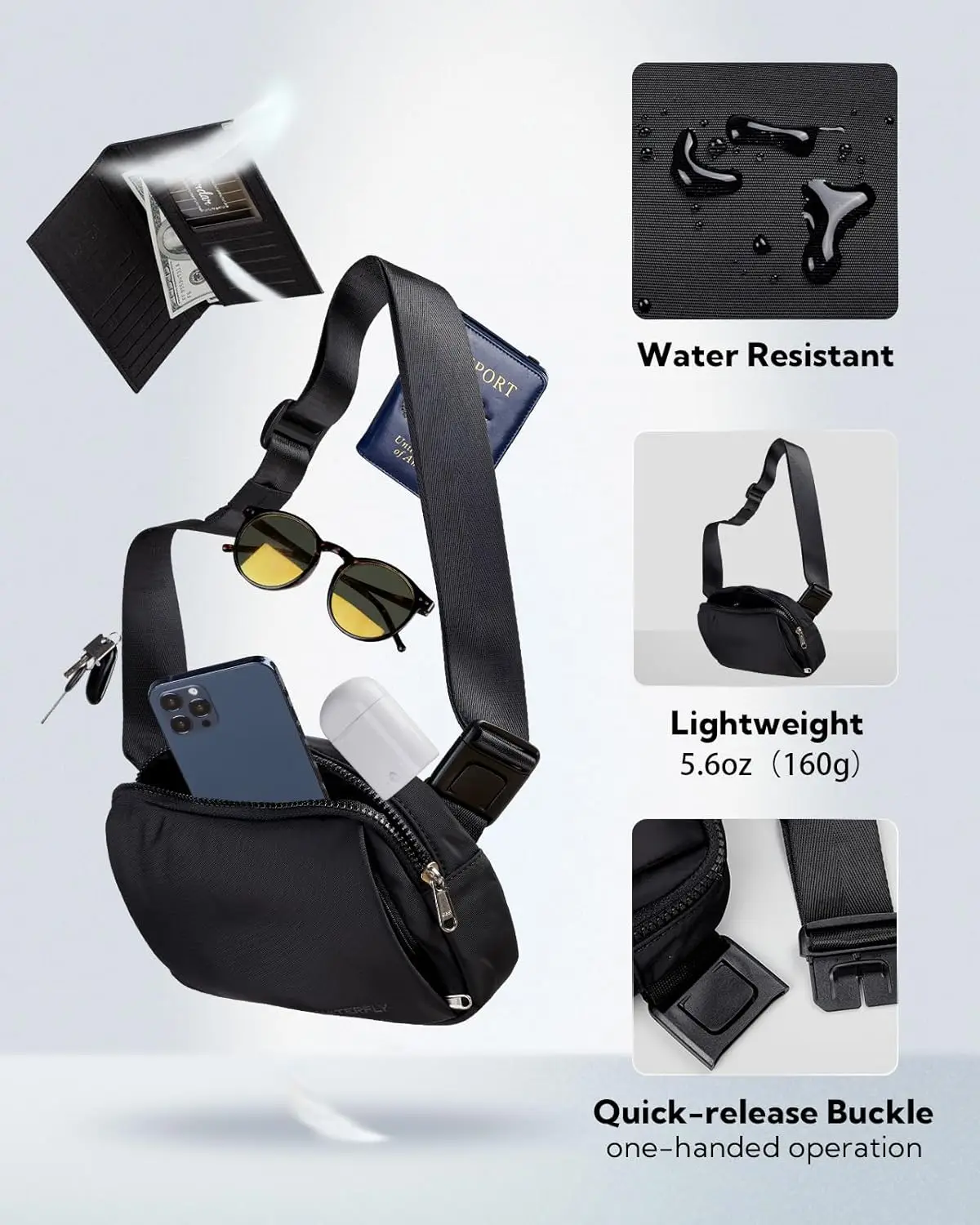 Waterfly поясная сумка через плечо - Фотография_4