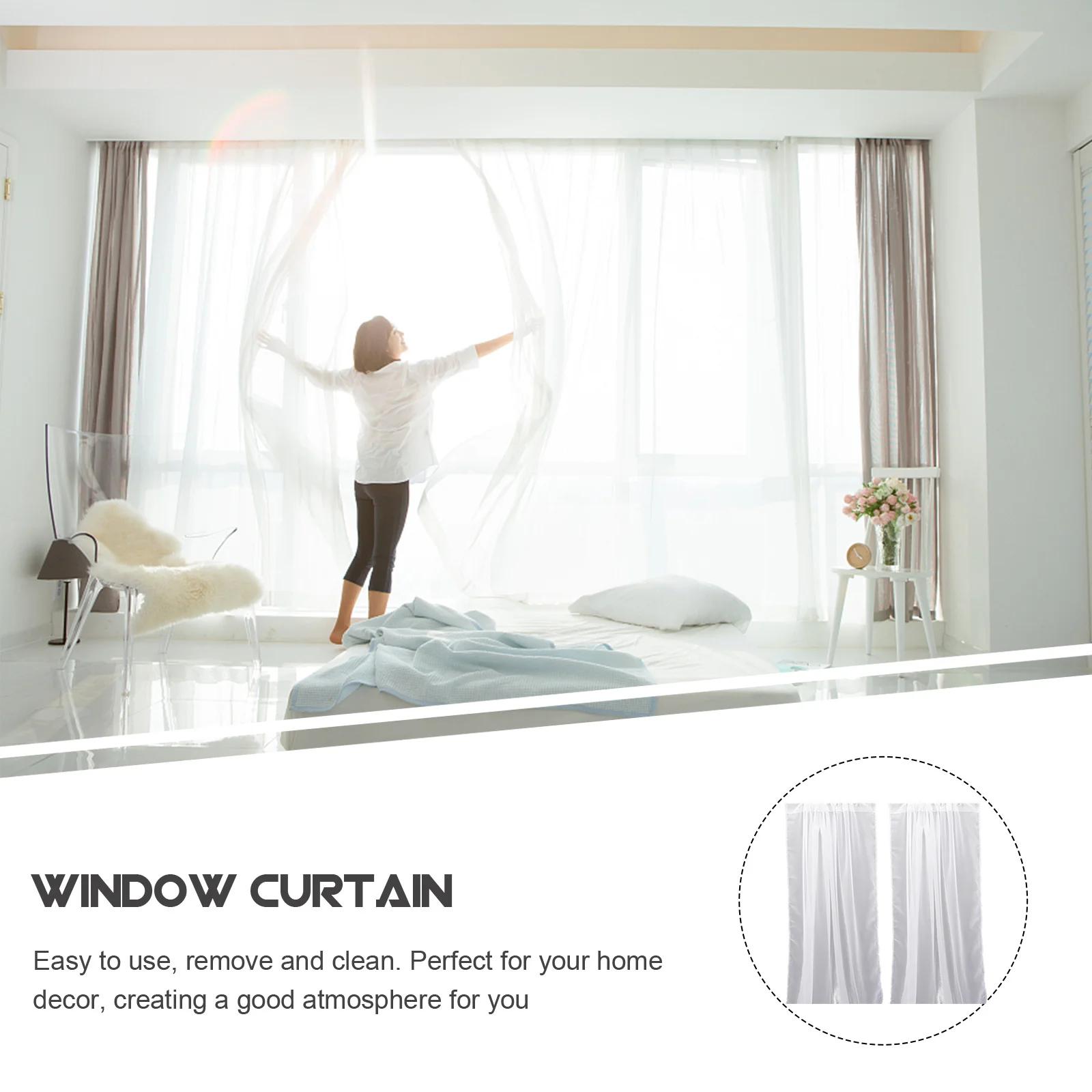 Прозрачные шторы для спальни