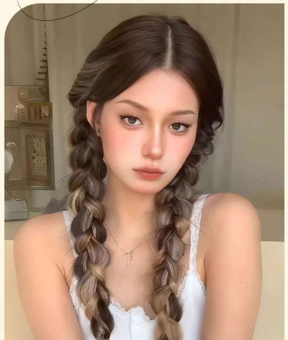 Синтетические плетеные волосы для наращивания хвоста с резинкой - Фотография_5