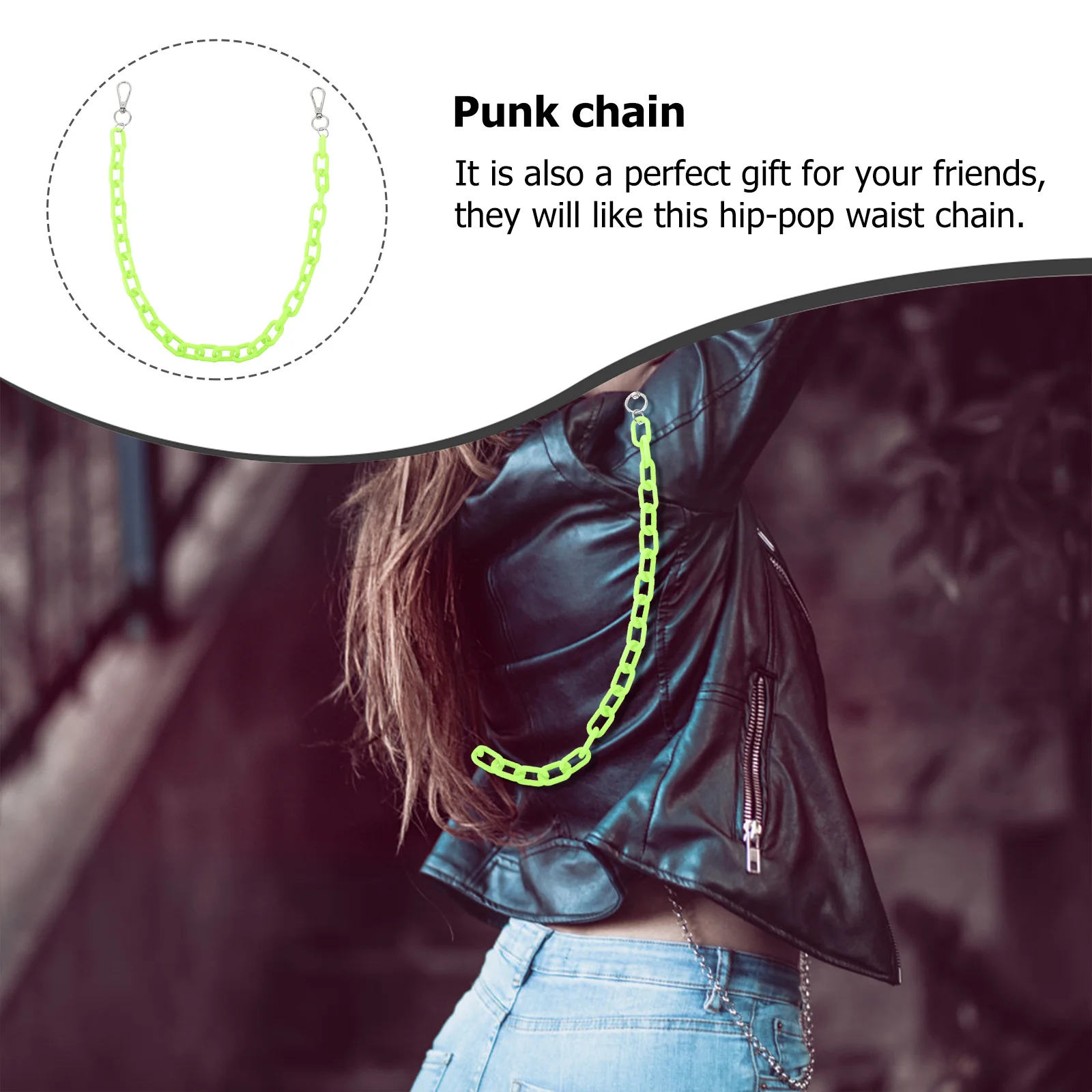 Акриловые джинсы с блестящей талией для ремня - Фотография_2