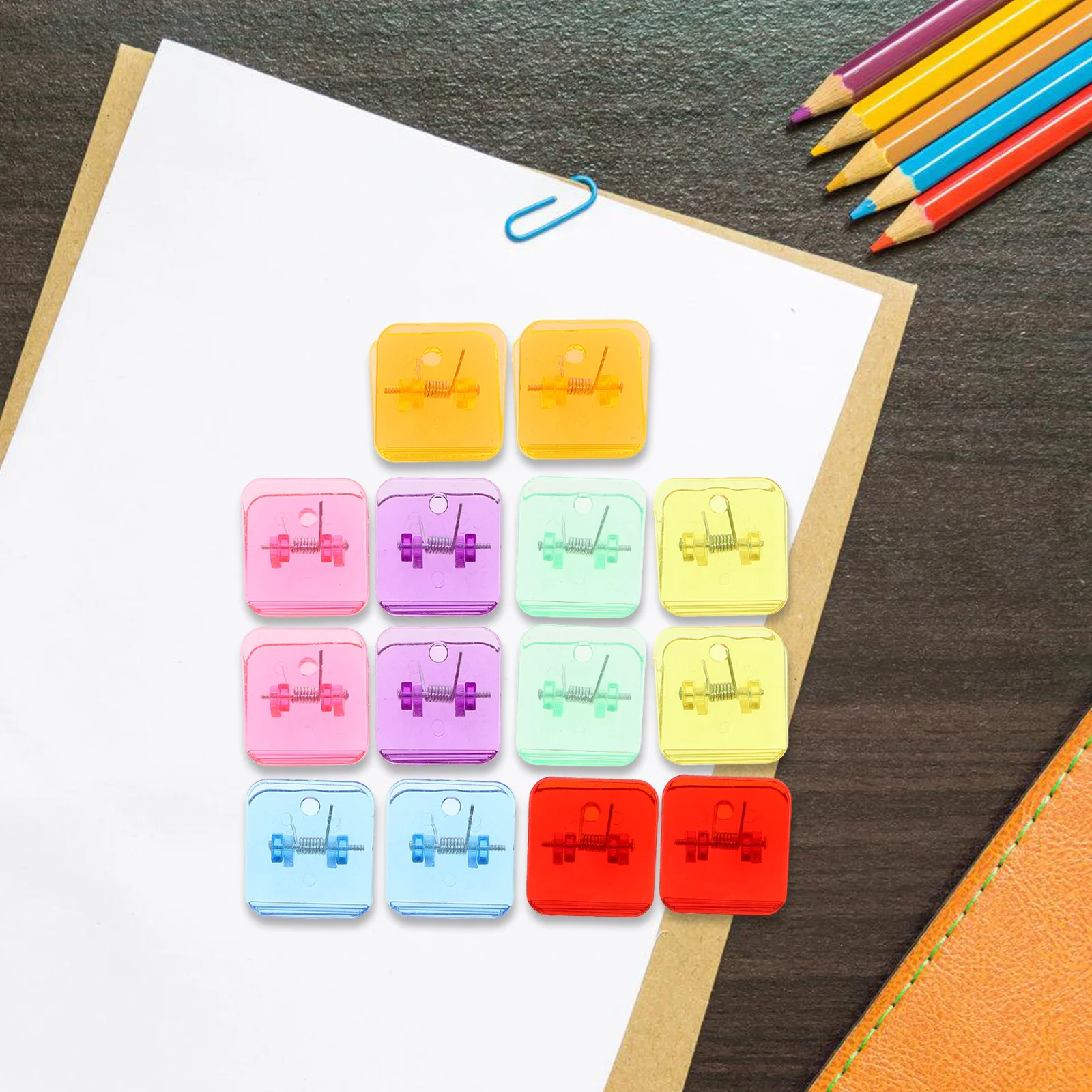 Пластиковый зажим для бумаги портативный - Фотография_2